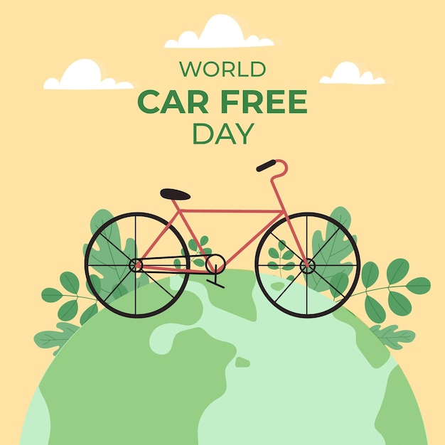 Día libre del mundo del automóvil de diseño plano