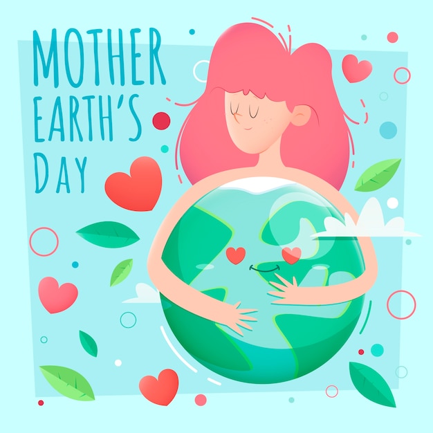 Día de la madre tierra en diseño plano