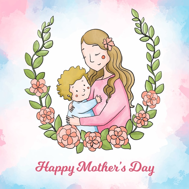 Vector gratuito dia de las madres acuarela