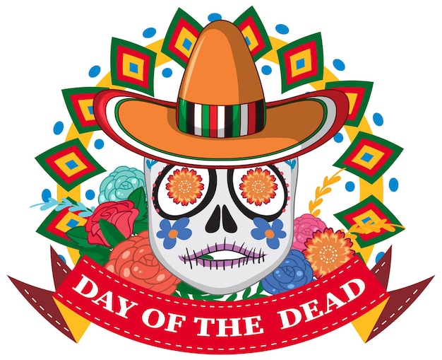 Vector gratuito dia de muertos con calavera de calaca