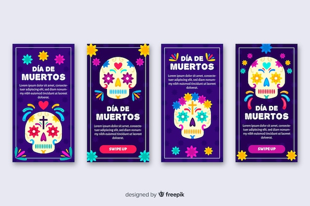 Día de muertos colección de historias de instagram