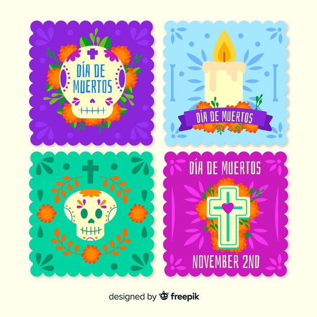 Vector gratuito día de muertos instagram post collection