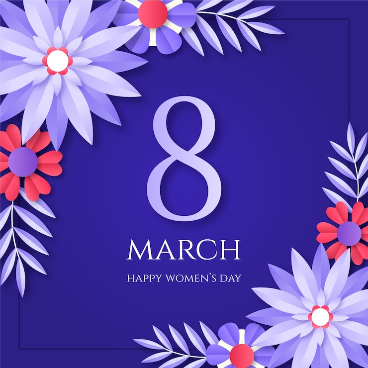 Vector gratuito día de la mujer 8 de marzo en papel