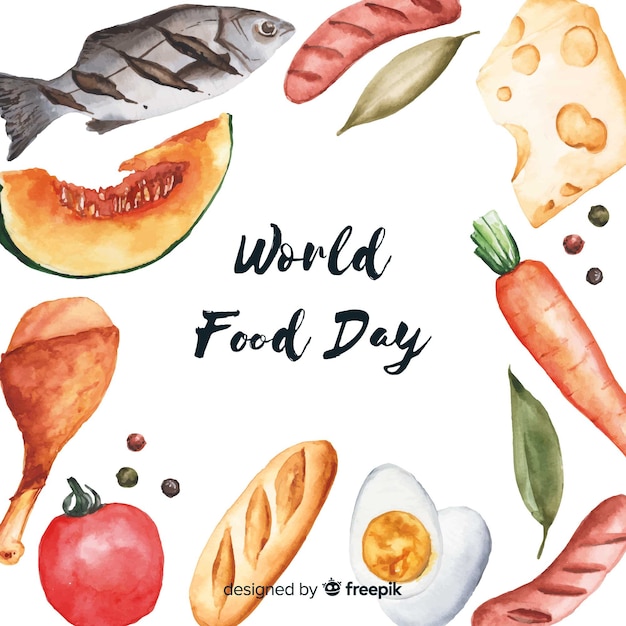 Vector gratuito día mundial de la acuarela de la comida