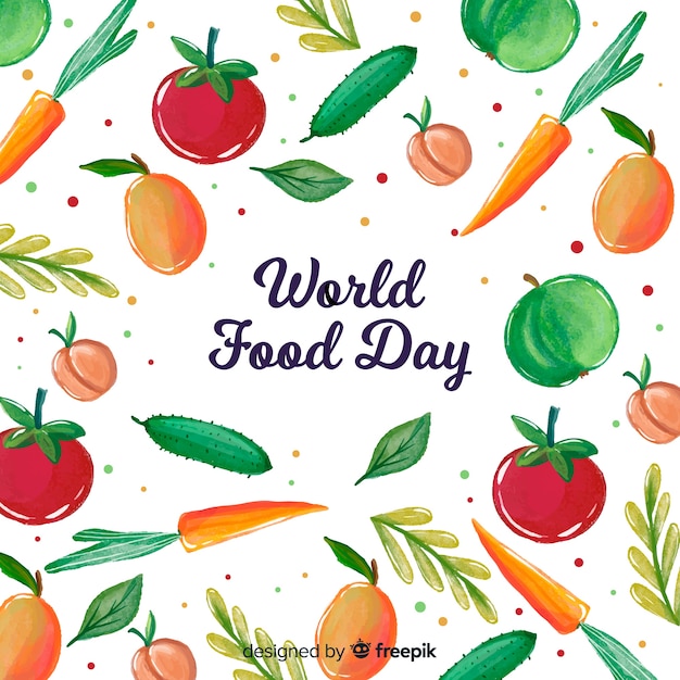 Vector gratuito día mundial de la acuarela de la comida