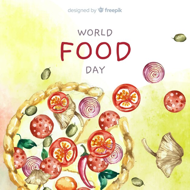 Día mundial de la acuarela con pizza