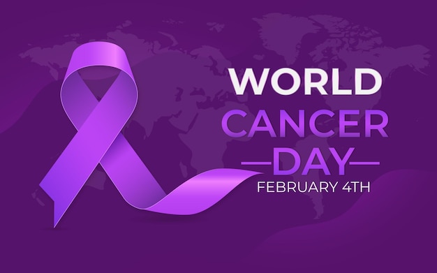 Día mundial del cáncer con cinta realista.