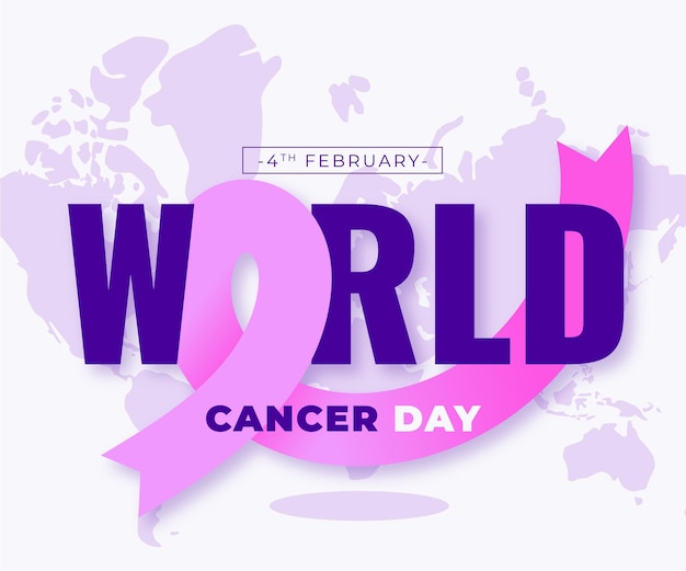 Vector gratuito día mundial del cáncer en diseño plano