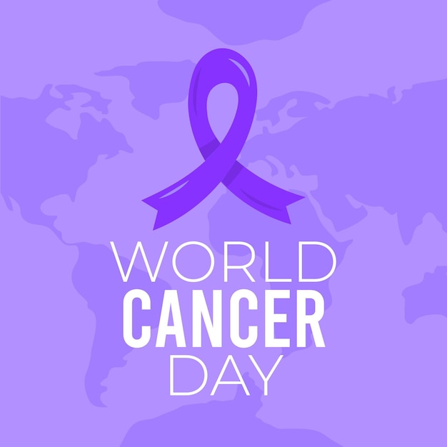 Vector gratuito día mundial del cáncer en diseño plano