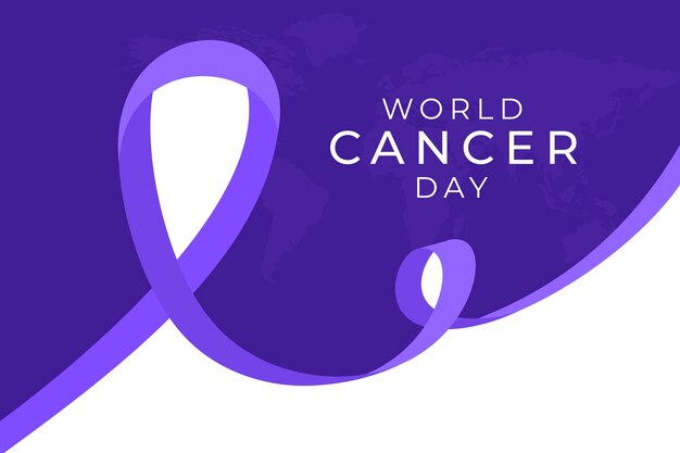 Día mundial del cáncer en diseño plano