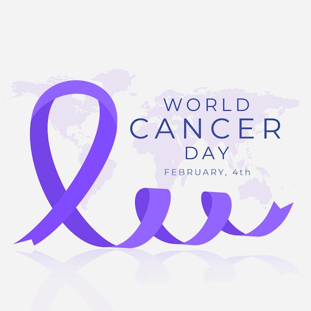 Día mundial del cáncer en diseño plano