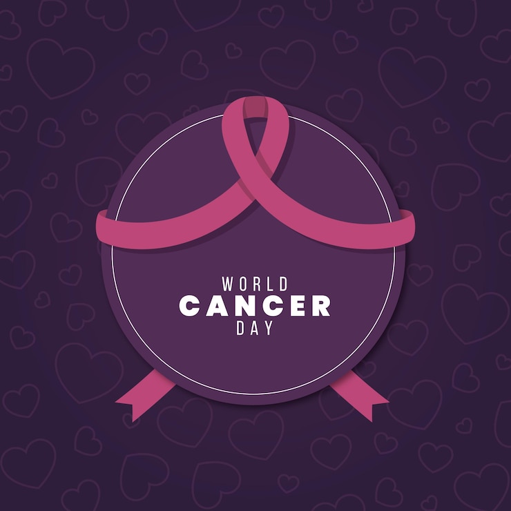 Vector gratuito día mundial del cáncer en diseño plano