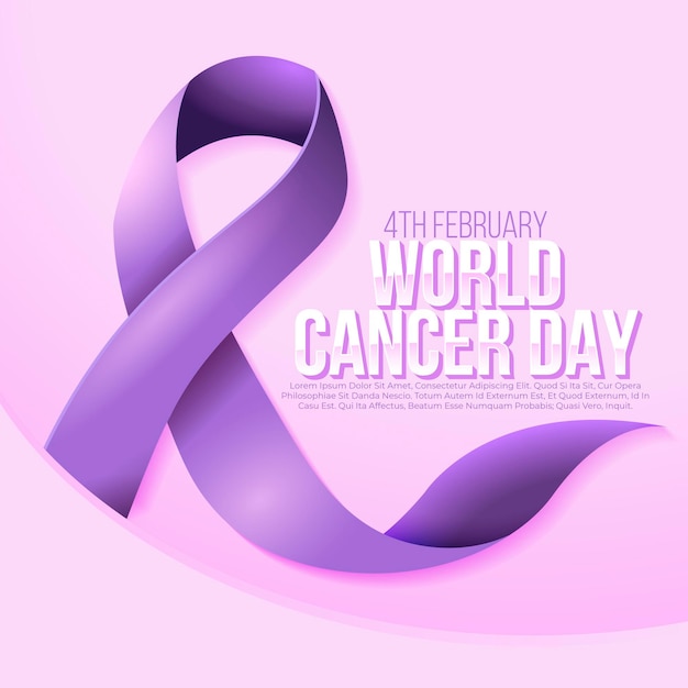 Vector gratuito día mundial del cáncer realista