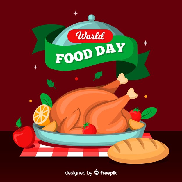 Día mundial de la comida con vista frontal de pollo relleno