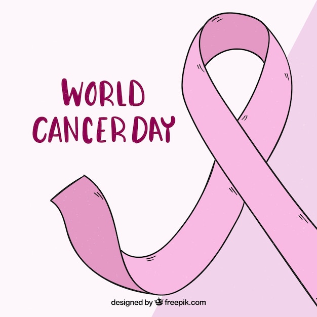 Día mundial contra el cáncer dibujado a mano