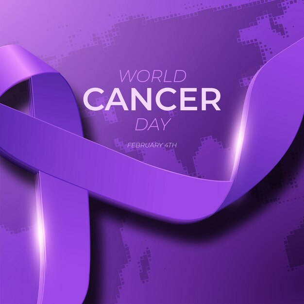 Vector gratuito día mundial contra el cáncer. este es el concepto de diseño de cinta. 4 de febrero