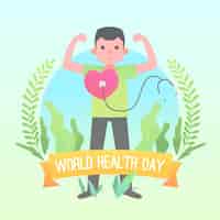 Vector gratuito día mundial del corazón plano