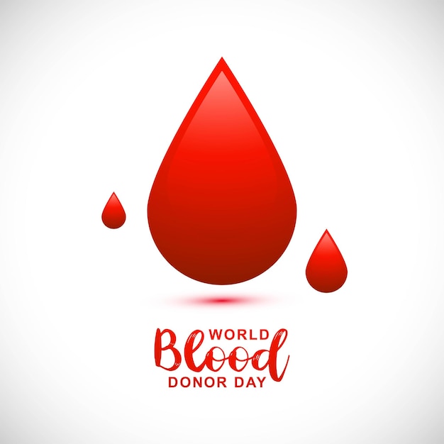 Vector gratuito día mundial del donante de sangre con fondo de gotas de sangre