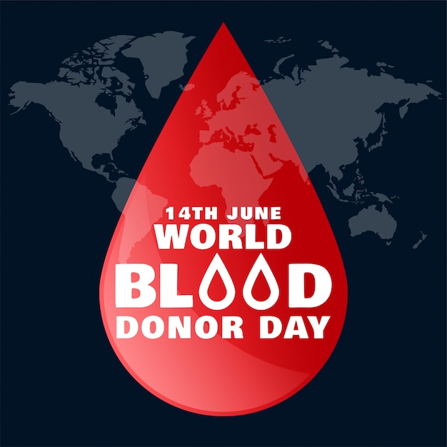 Vector gratuito día mundial del donante de sangre de junio