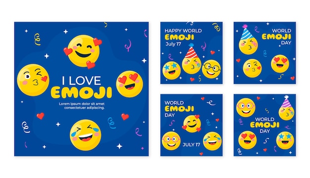 Vector gratuito día mundial del emoji dibujado a mano