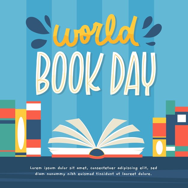 Día mundial del libro dibujado a mano