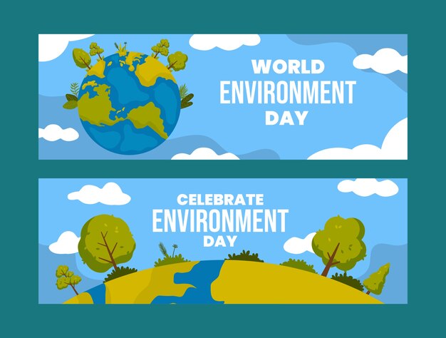 Día mundial del medio ambiente dibujado a mano