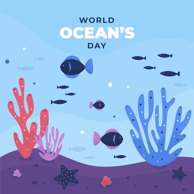 Día mundial de los océanos con pescado