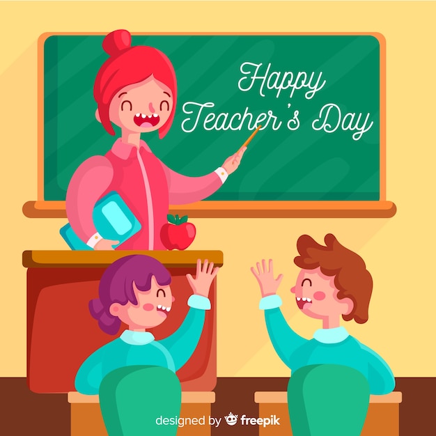 Día mundial del profesor de diseño plano