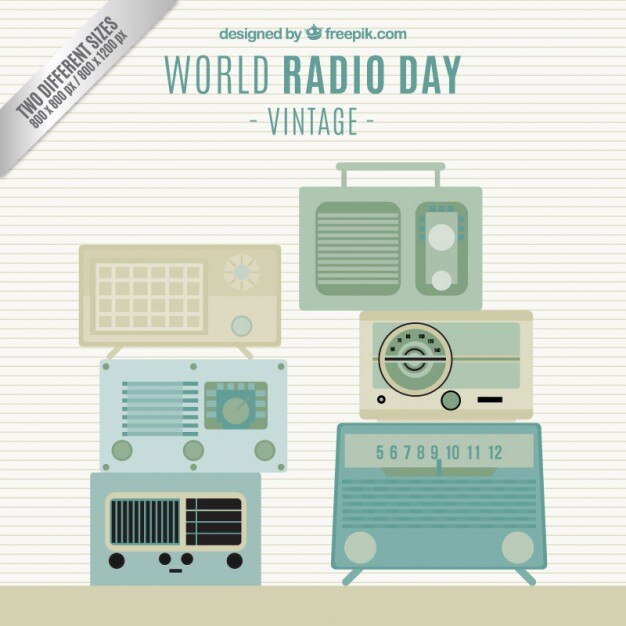 Día mundial de la radio estilo vintage
