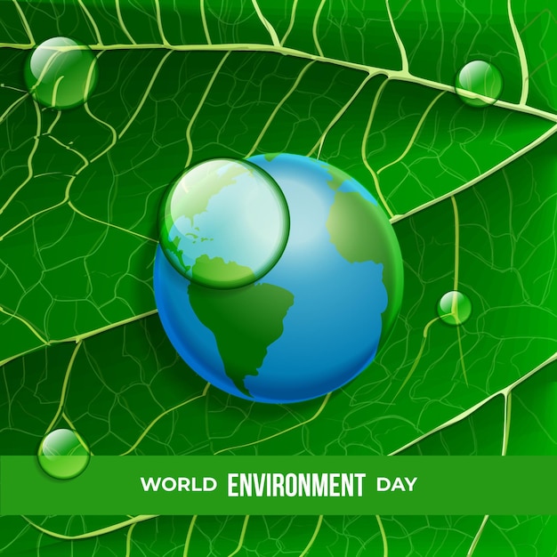 Vector gratuito día mundial realista del medio ambiente