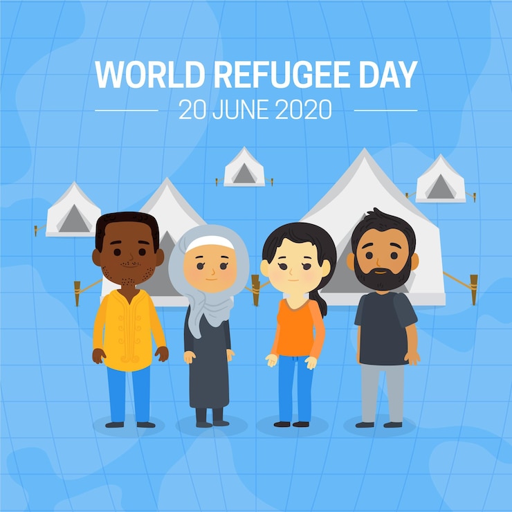 Vector gratuito dia mundial de los refugiados