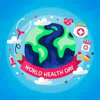 Vector gratuito día mundial de la salud en diseño plano