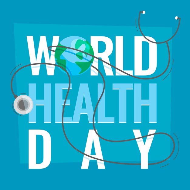 Día mundial de la salud en diseño plano