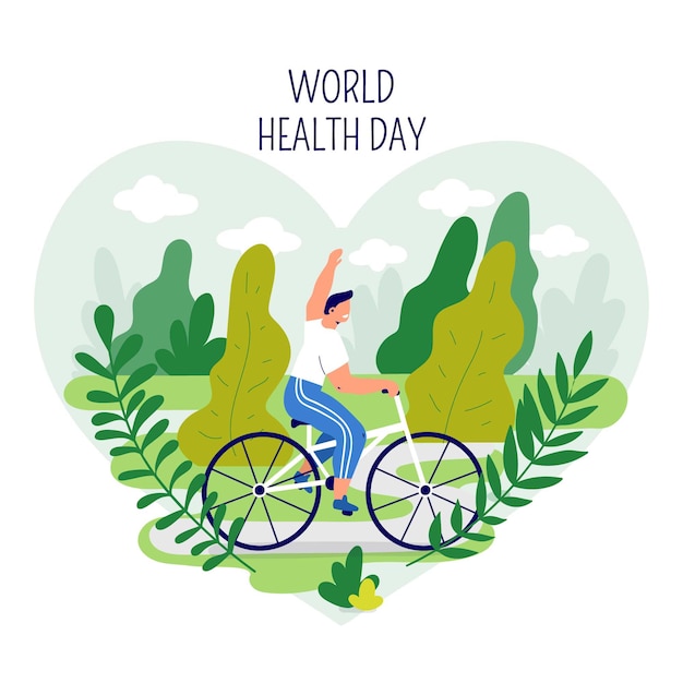 Día mundial de la salud plana