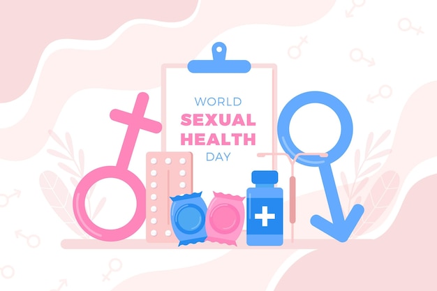 Día mundial de la salud sexual con signos de género.