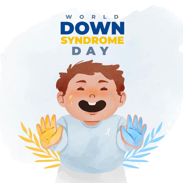 Día mundial del síndrome de down con niño