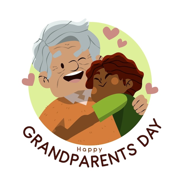 Vector gratuito día nacional de los abuelos con pareja mayor