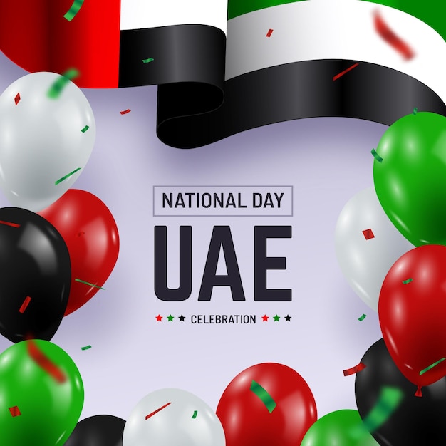 Vector gratuito día nacional de los emiratos árabes unidos realista