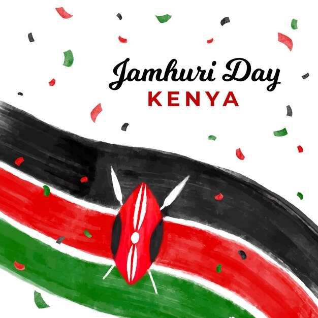Día nacional de kenia jamhuri pintado a mano