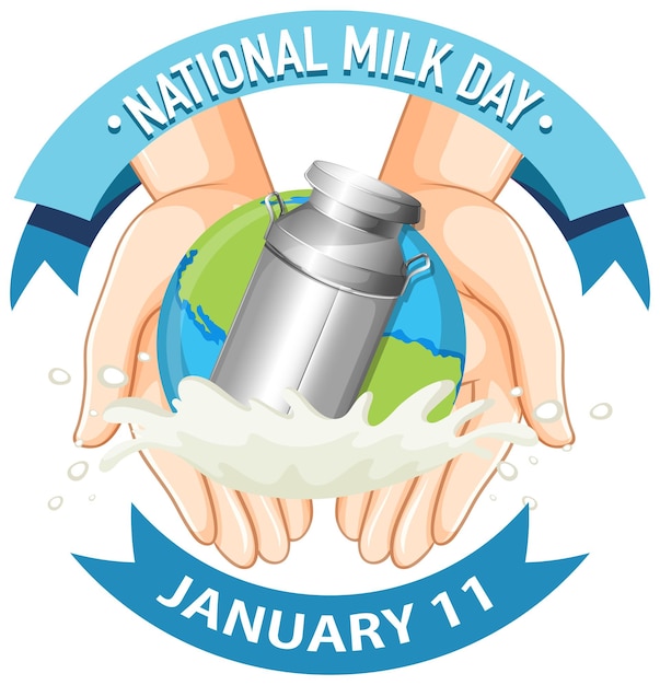 Vector gratuito día nacional de la leche icono de enero