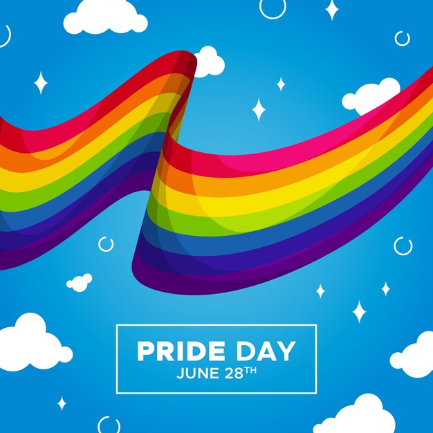 Día de orgullo de diseño de bandera colorida