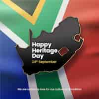 Vector gratuito día del patrimonio realista sudáfrica
