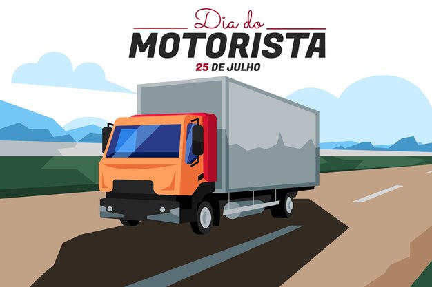 Dia plana do motorista ilustración