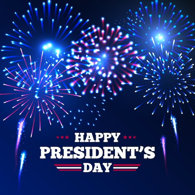 Día del presidente y fiesta de fuegos artificiales americanos