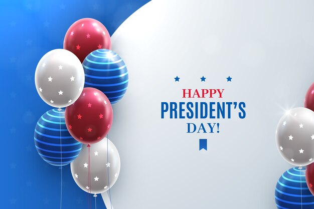 Día del presidente con globos realistas