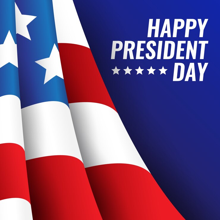 Vector gratuito día de los presidentes con bandera realista
