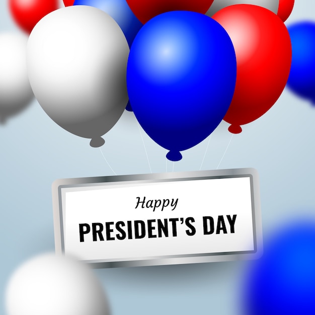 Vector gratuito día de los presidentes con globos realistas.