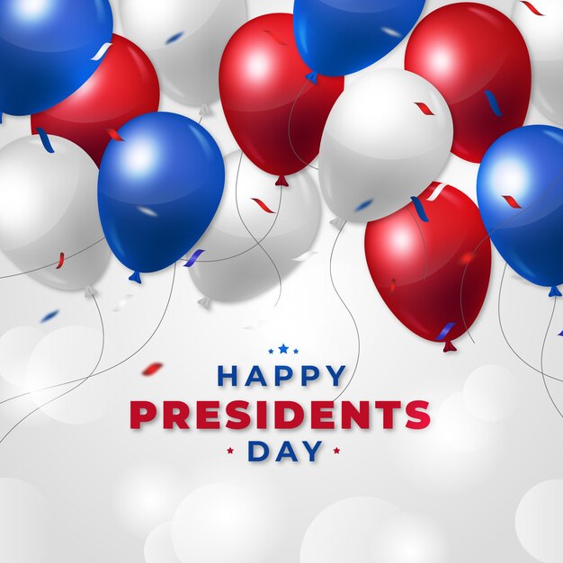 Día de los Presidentes con globos realistas