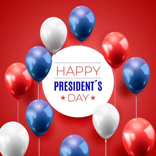 Día de los presidentes con tema de globos realistas