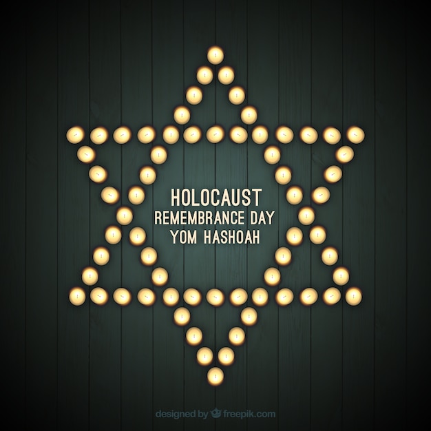 Día del recuerdo del holocausto, estrella con luces